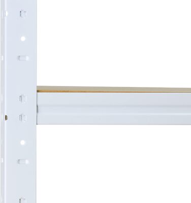 Надміцний домашній стелаж, білий/металевий стелаж з 4 полицями/металевий стелаж для підвалу, гаражний стелаж, стелаж для майстерні або стелаж для зберігання/змішаний металевий стелаж з вантажопідйомністю 175 кг В 155см / Ш 120см / Г 45см, 155x120x45