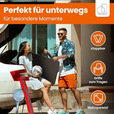 Розкладний фуршетний стіл Розкладний садовий стіл з поліратангу Всепогодний та складний пивний стіл Міцний розкладний стіл для саду, фестивалів, кемпінгу та заходів на свіжому повітрі (чорний)