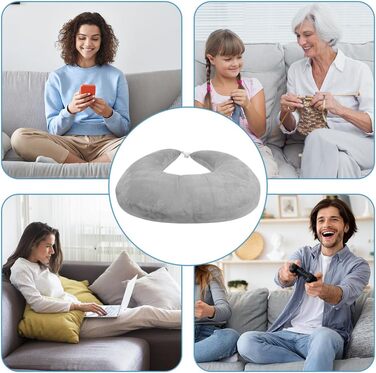 Ергономічна подушка LOMUG Crealis, подушка для читання на колінах, в&39язана гачком подушка-підтримка, ергономічна ігрова подушка для рук, легка, портативна, знімає напругу (сіра)