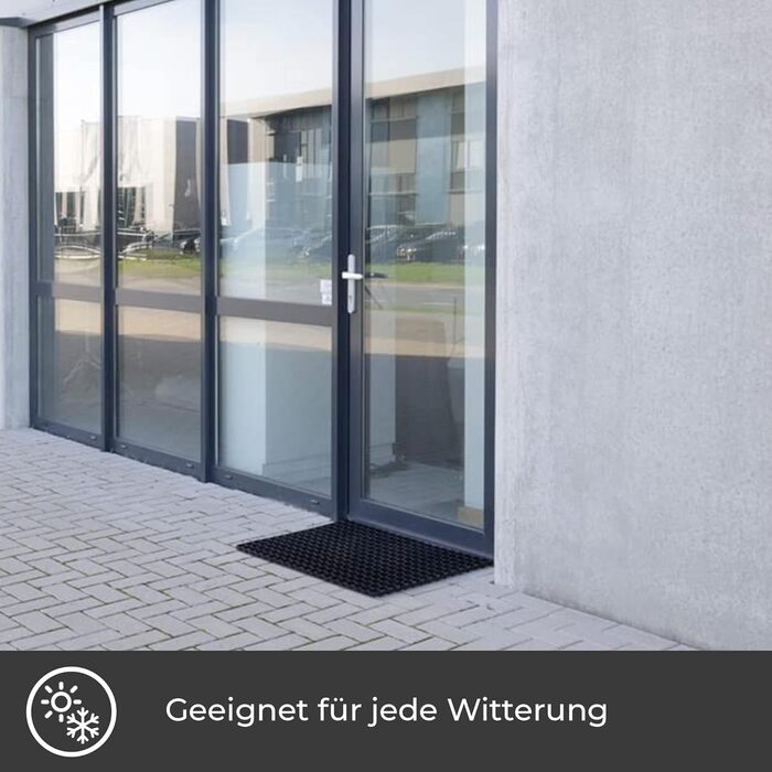 Килимок Vivol з гумовими кільцями 100x150 см, чорний - Килимок для зовнішнього використання в саду або біля задніх дверей - Гумові килимки для зовнішнього використання доступні в різних розмірах 150Д x 100Ш x 2,3Г см