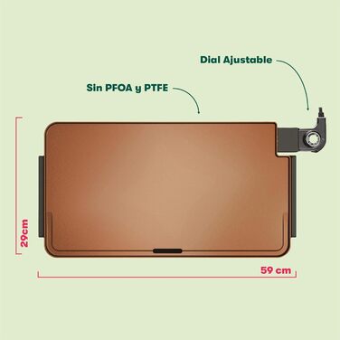 Кераміко-титанова електрична сковорода BELLA XL, готує 15 яєць одночасно, антипригарне покриття Healthy Eco, легко миється, велика