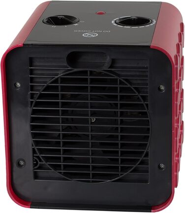 Керамічний обігрівач SUNTEC PTC Heat Block Безшумний електрообігрівач 1500 Вт, 3 режими нагріву, червоно-чорний, для спальні та вітальні