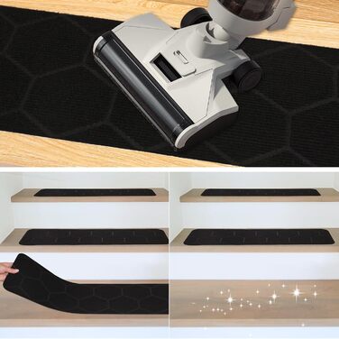 Сходинки для дерев&39яних сходів для приміщень, 20,3 x 76,2 см, чорні, 15 шт.