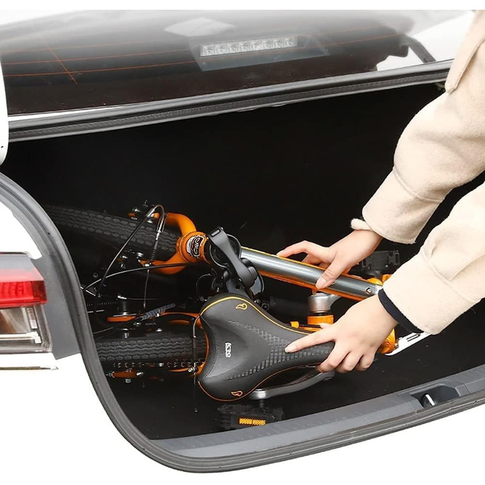 Дюймовий складний велосипед, товстостінна рама з вуглецевої сталі, підходить для їзди на свіжому повітрі, велосипед зі змінною швидкістю для дорослих A, 14 дюймів 14 дюймів A, 14-