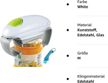 Електричний відкривач для банок Електричний відкривач для скла, ресторанний відкривач для банок, автоматичний відкривач кришки з гладким краєм для приватних осіб, артрит і домогосподарка, відкривачка для пляшок для артритних рук