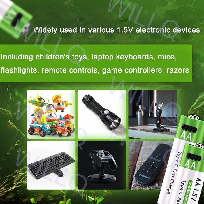 Літієві акумуляторні батарейки типу АА 1,5 В, 12800 мА·год