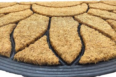 Килимок BaWoTec преміум-класу з кокосу, надзвичайно товстий, килимок для дверей, мотив полум&39я, напівкруглий