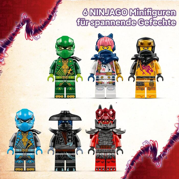 Хаос Дракон Громокіл - Дитяча іграшка - Поворотна фігурка з 6 мініфігурками (Ллойд, Нья, Арін та Сора) - Різдвяний подарунок для хлопчиків та дівчаток віком від 8 років - 71832