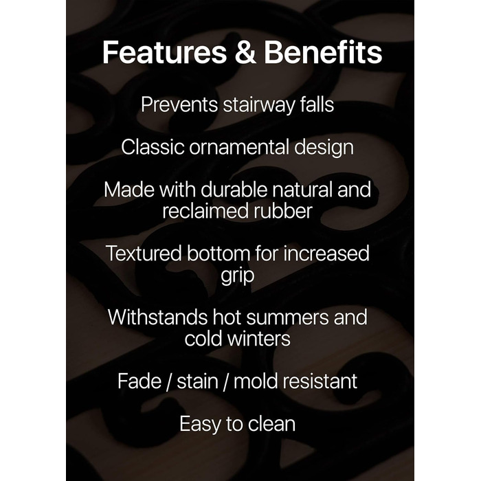 Гумові сходинки, нековзні, для зовнішнього використання, 88,9 x 25,4 см, 5 шт. , 35&39 x 10&39. Прасування