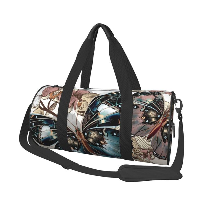 Дорожня сумка-циліндр з квітковим принтом, спортивна сумка для чоловіків та жінок, сумка-мішок, спортивна дорожня сумка