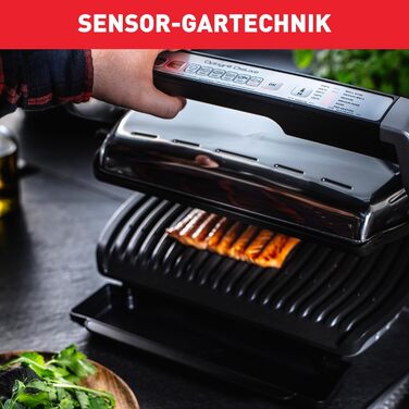 Контактний гриль Tefal OptiGrill Deluxe, 6 програм, індикація рівня приготування, 5 рівнів температури, знімні пластини, електрогриль, нержавіюча сталь, GC707D16