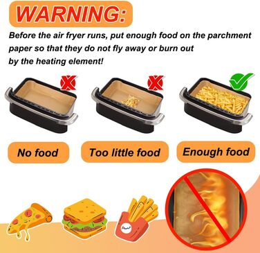 Папір для випічки GINOYA для фритюрниці Ninja AF500EU AF500EUCP, Cecotec 9000, фритюрниці Аксесуари для великих 10,4 л і 10 л різні два розміри фритюрниці (100 шт. ) 100 шт. 10,4 л