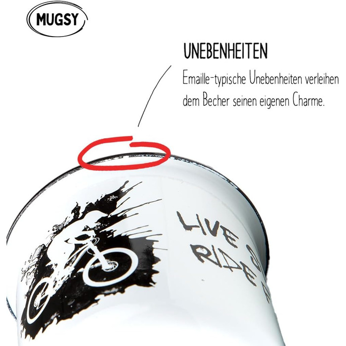 Емальована кружка MUGSY, Ніколи не припиняйте досліджувати, 330 мл, Мотив природи та приказка, Емальована чашка, Стійка до ударів, Зелена