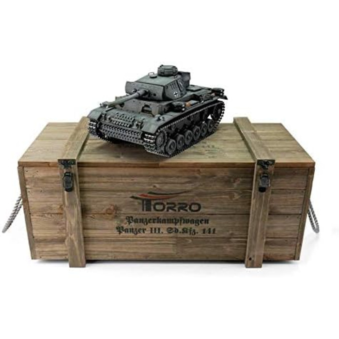 Радіокерований танк Panzer PzKpfw III Ausf. L Металева Pro версія BB, 1/16