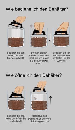 Герметичний контейнер для кави KC Kitchen & Co. для 250 г кавових зерен контейнер з нержавіючої сталі з вакуумною кришкою та ароматичною герметичністю контейнер для зберігання кави, чаю, цукру, мюслі матово-чорний (1000 мл)