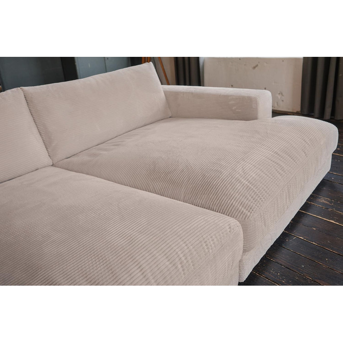 Шнур для великого дивана KAWOLA Madeline Вічний дизайн та елегантність Зручний мега-диван Ідеально підходить для ігор та відпочинку, сіро-коричневий, поліестер