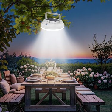 Сонячний світлодіодний кемпінговий ліхтар WholeFire з пультом дистанційного керування, USB-акумуляторний кемпінговий ліхтар, ультраяскравий сонячний ліхтар для намету 4500 люмен, портативний, водонепроникний, 5 режимів світла для походів та кемпінгу на св