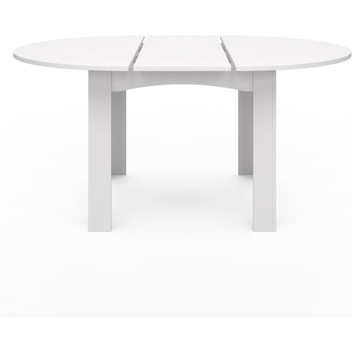 Розкладний круглий обідній стіл DONA 4-8 персон білий 110-150 см