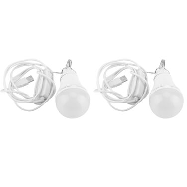 Лампочка, 2 шт. 5V світлодіодна лампочка, кемпінговий ліхтар, підвісна лампочка, аварійне освітлення, зовнішнє освітлення з простим вимикачем для походів