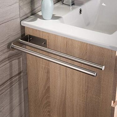 Рушникосушка Ruicer Дворучний рушникосушка з нержавіючої сталі Подвійний рушникосушка 40 см Настінне кріплення 40 см Срібло