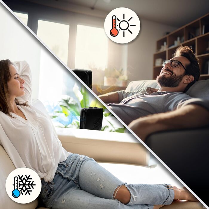 Тепловентилятор Duronic, електричний обігрівач потужністю 2000 Вт для підключення до розетки, невеликий міні-обігрівач для ніг, електричний радіатор з 2 швидкостями, функція охолодження (HV21)