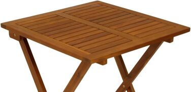 Стіл DEGAMO Бістро, розкладний стіл Ліма, виготовлений з акації, квадратний, 60x60 см, промаслена поверхня, складаний