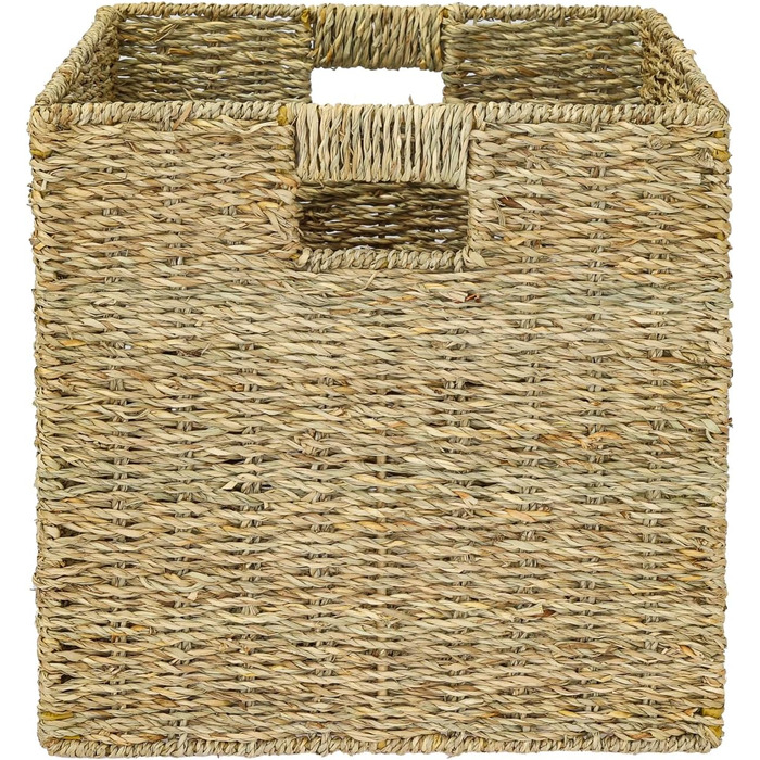 Кошик для зберігання HMF, підходить для полиці KALLAX, плетений кошик з морської трави з ручками Комплект з 4 шт. 32 x 34,5 x 32 см Натуральний, 4 шт. и