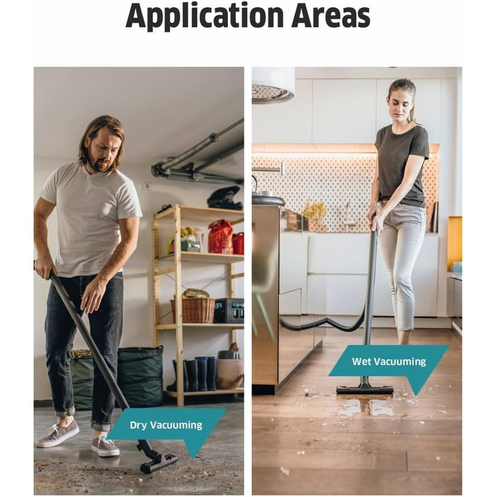 Пилосос для сухого та вологого прибирання, плоский фільтр, знімна фільтрувальна касета, автоматичне очищення фільтра, фільтр-мішок