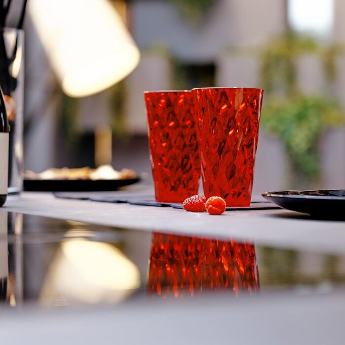 Набір склянок для води omada Design, упаковка з 4 кольорових пластикових склянок з прозорого акрилу (без вмісту бісфенолу), об'єм