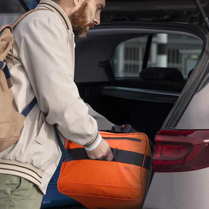 Чоловіча спортивна сумка MIER, водостійка дорожня сумка, великий міцний трансформований спортивний рюкзак з ремінцями для рюкзака та відділенням для взуття для спортзалу, спорту, подорожей, сумка для речей, 60 л/90 л помаранчевого кольору 60 л