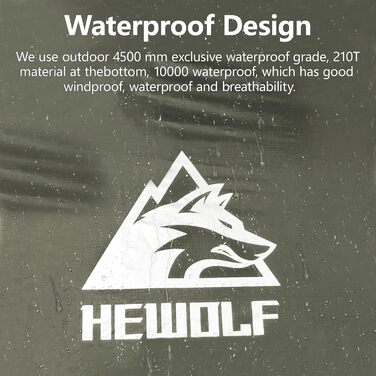 Намет кемпінговий шестикутний 4-місний HEWOLF Dome – 3-сезонний, водостійкий 4500 мм, UV захист, зелений