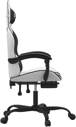 Ігрове крісло з підставкою для ніг, крісло для ПК, ігрове крісло, крісло для геймерів, крісла для домашнього офісу, крісла для ігор, комп&39ютерне крісло, крісло для PlayStation, біла та чорна штучна шкіра