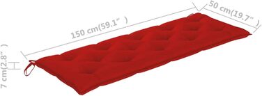 Лавка Подушка Подушка для сидіння Подушка для сидіння Подушка для сидіння Подушка для сидіння Garden Red 150x50x7 см