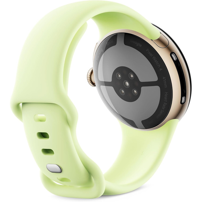 Мм) смарт-годинник Android із вигнутим дисплеєм, відстеженням фітнесу та підтримкою Gemini алюмінієвий корпус кольору шампанського золота спортивний ремінець кольору лемонграсу Wi-Fi кольору шампанського золота / лемонграсу 41 мм, 4 (41