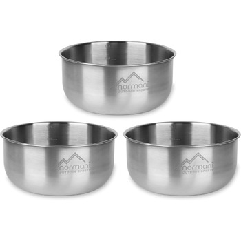 Вуличні миски, тарілки, супові тарілки, посуд з нержавіючої сталі 18/8 - 1,6 літра, 3 шт. и, 1,6 літра, 1-3