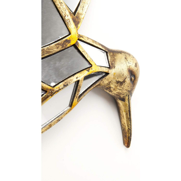 Настінний декор Bird Mirror Gold, настінний декор, птах, дзеркальне скло, аксесуари, вітальня, настінний предмет, настінний декор,