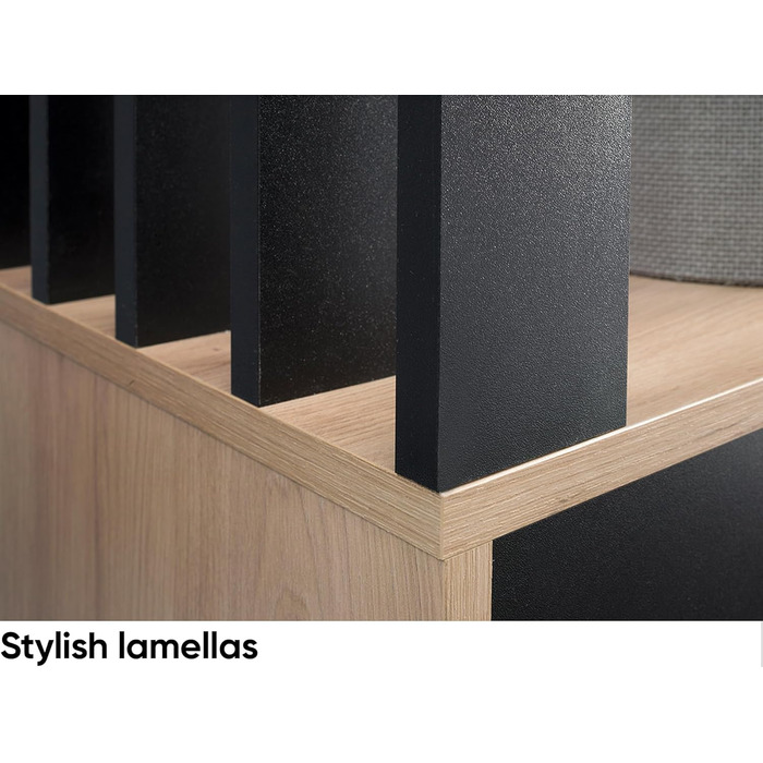 Шафа для передпокою з дзеркалом - Гардеробна шафа - Вузька шафа для передпокою - Комплект меблів для передпокою - Висока шафа для передпокою - Мілано - 100x33x190 см П/Л - Дуб Артісан/Чорний