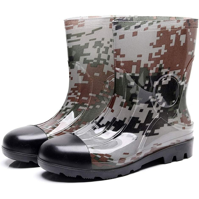 Водонепроникні гумові чоботи для чоловіків, камуфляжні чоботи, середньої висоти, туристичні чоботи, нековзні, туристичні чоботи, міцні, класичні, стильні, захисні гумові черевики для роботи на свіжому повітрі та в садівництві