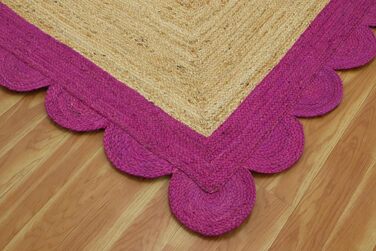 Великий килим кілім 30,5 х 38,1 см, хвилястий килим, бежево-рожевий, тканий джутовий килим, для приміщень і вулиць, плоске плетінн