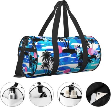 Дорожня сумка-циліндр з пальмовим принтом, спортивна сумка для чоловіків та жінок, сумка-мішок, спортивна сумка
