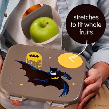 Ланчбокс дитячий b.box Batman з роздільниками Jumbo бенто-бокс з 4 відділеннями (2 герметичні), знімною перегородкою та гелевим охолоджувачем Шкільний ланчбокс для дітей від 3 років, 2 л