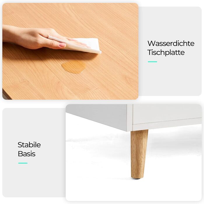 Журнальний столик з регульованою висотою та місцем для зберігання, стіл для вітальні з 2 великими шухлядами, диванний столик 60 x 100 см