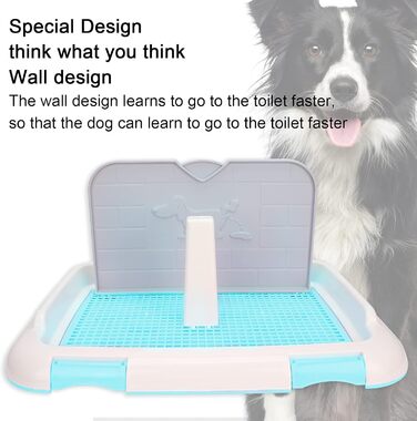 Туалет для собак SONK, сітчастий котячий парканчик для тренувального туалету для собак чоловічої статі та маленьких собак (синій)
