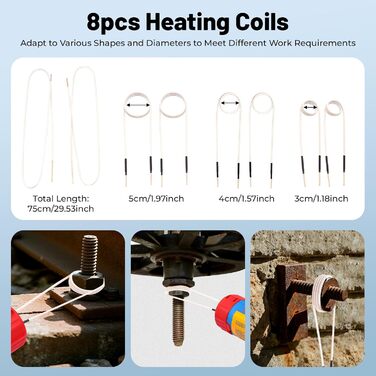 Магнітний індукційний нагрівач потужністю 1100 Вт, автомобільний індукційний нагрівач, підходить для гайок, шестерень та шківів