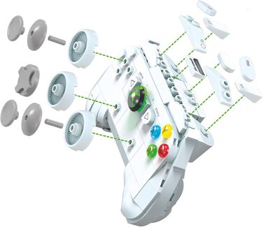 Будівельний набір для колекціонування, модель Xbox 360 для відновлення з 1342 деталями, контролером та світлодіодними ліхтарями, і