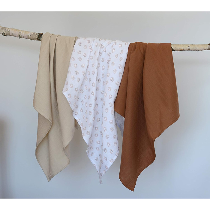 Набір з 3 муслінових пелюшок, серветки від відрижки, муслін з органічної бавовни, багатоцільові серветки пелюшка, нагрудник, серве