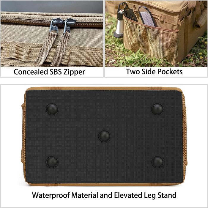 Тактична сумка для зберігання речей для кемпінгу, 46 л, органайзер для багажника (чорна)