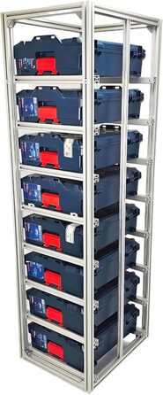 Дуже стабільна полиця Generic FixRack 8F Professional для систем інструментальних кейсів L-BOXX та Sortimo для системних кейсів 8 шт. розміром 136 (готова до використання)