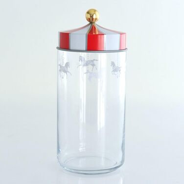 Кухонний контейнер Alessi з герметичною кришкою, жерсть, скло, різнокольоровий, 10,5 x 10,5 x 24,5 см