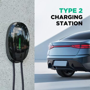 Настінне кріплення зарядного пристрою WISSENERGY EV з однофазною домашньою зарядною станцією Wallbox на 7 кВт типу 2, 32А, зарядни